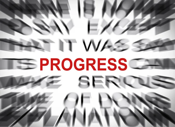 Blured text with focus on PROGRESS — Stock Photo, Image