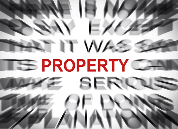 Blured text with focus on PROPERTY — Stock Photo, Image