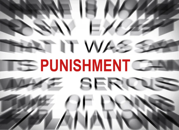 Blured text with focus on PUNISHMENT — Stock Photo, Image