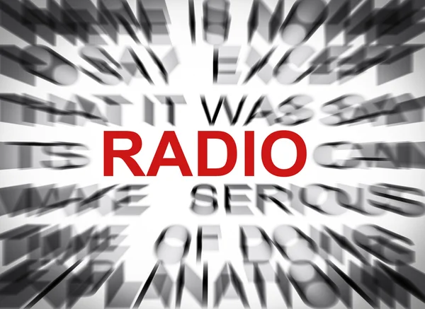 Blured text with focus on RADIO — Stock Photo, Image
