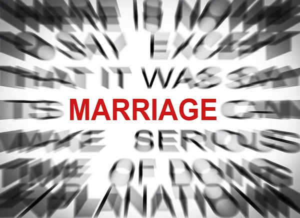 Blured text with focus on MARRIAGE — Stock Photo, Image