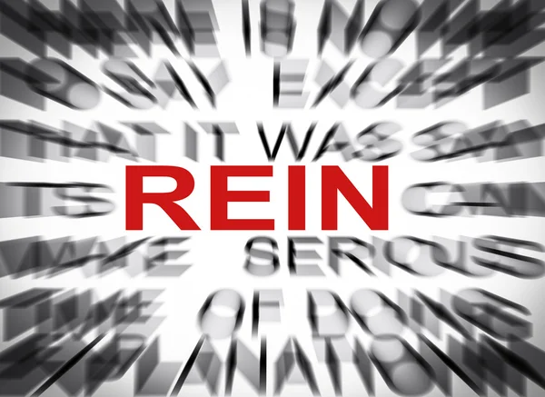 Blured text with focus on REIN — Stock Photo, Image