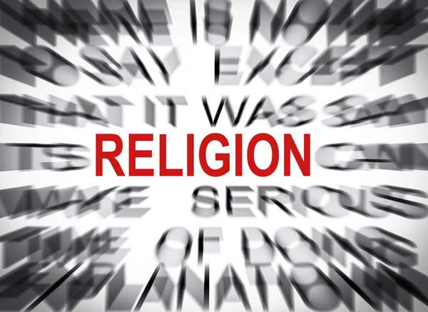 Blured text with focus on RELIGION — Stock Photo, Image