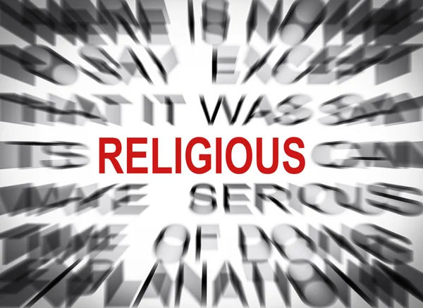 Blured text with focus on RELIGIOUS — Stock Photo, Image