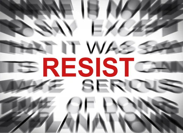 Blured text with focus on RESIST — Stock Photo, Image