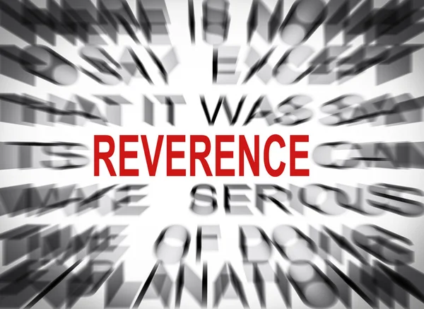 Blured text with focus on REVERENCE — Stock Photo, Image