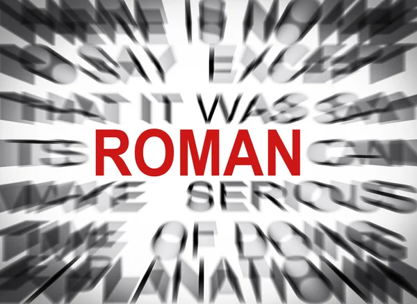 Blured text with focus on ROMAN — Stock Photo, Image