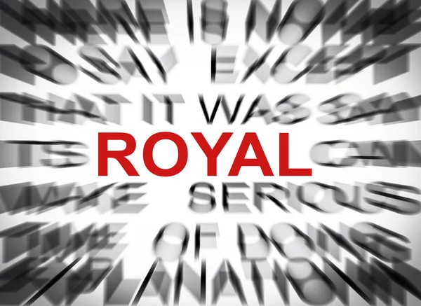 Blured text with focus on ROYAL — Stock Photo, Image