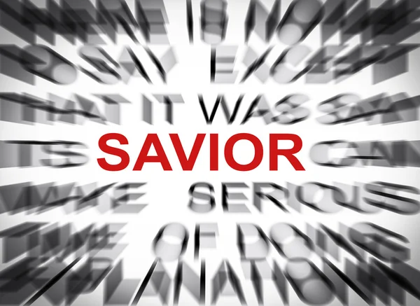 Blured text with focus on SAVIOR — Stock Photo, Image