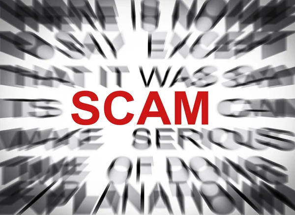 Blured text with focus on SCAM — Stock Photo, Image