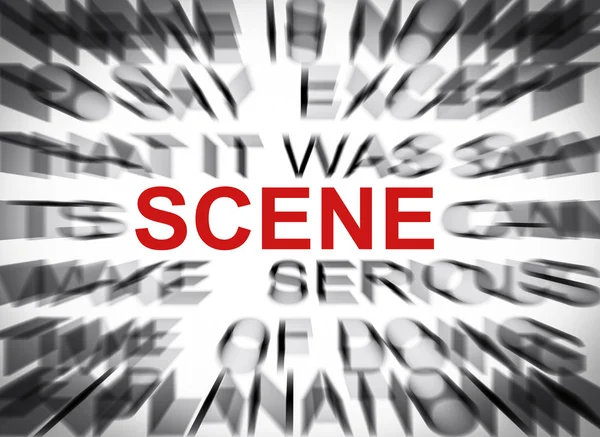 Blured text with focus on SCENE — Stock Photo, Image