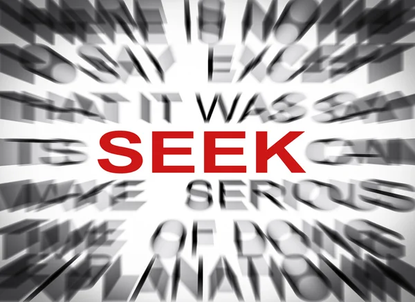 Blured text with focus on SEEK — Stock Photo, Image