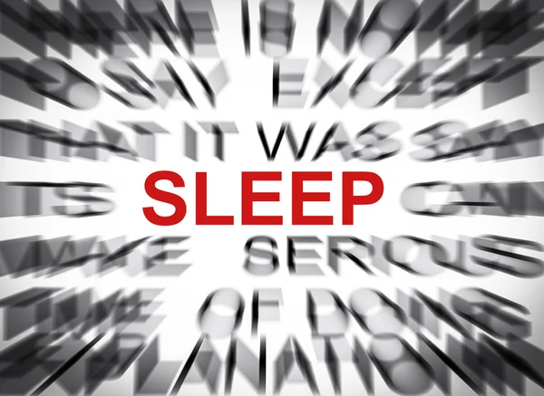 Blured κείμενο με έμφαση στην ύπνου — Φωτογραφία Αρχείου