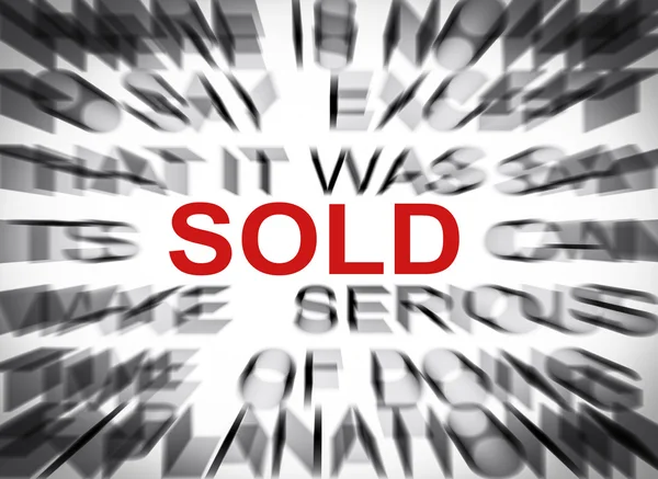 Blured text with focus on SOLD — Stock Photo, Image
