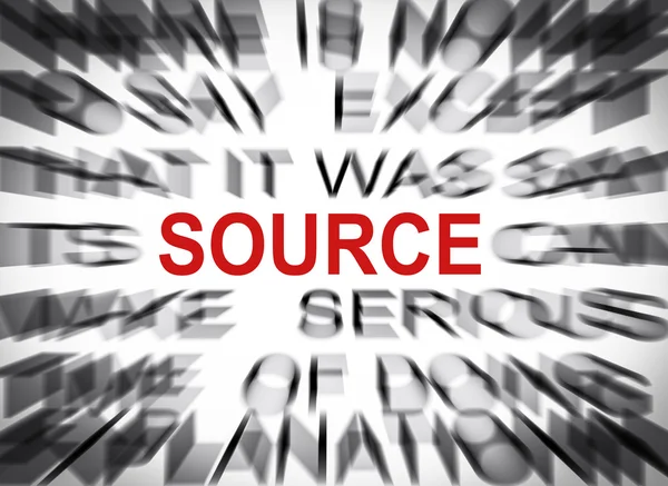 Blured text with focus on SOURCE — Stock Photo, Image
