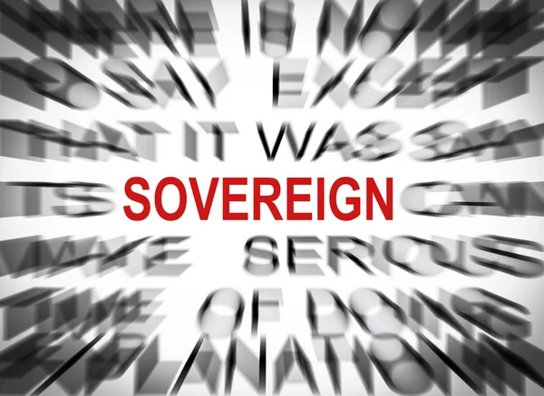 Texte flou mettant l'accent sur SOVEREIGN — Photo