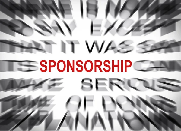 Blured text with focus on SPONSORSHIP — Stock Photo, Image