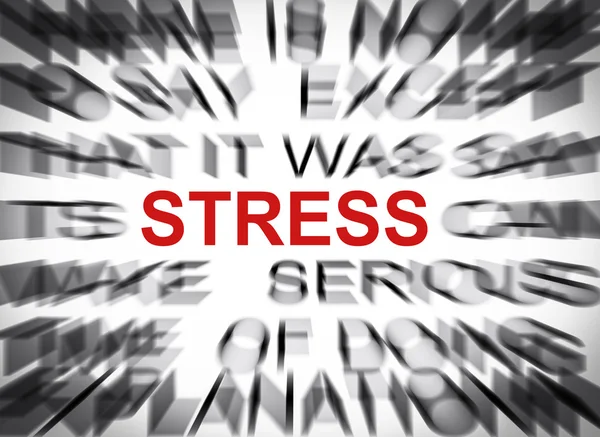 Blured text med fokus på stress — Stockfoto
