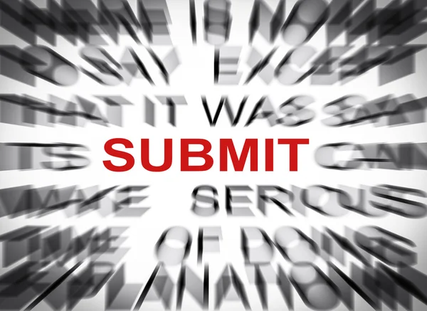 Blured text with focus on SUBMIT — Stock Photo, Image