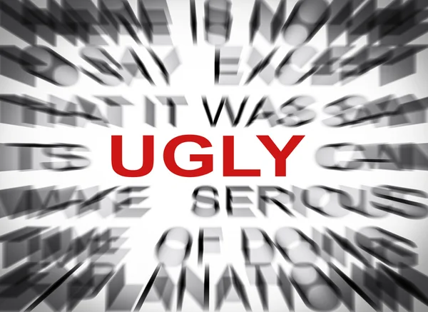 Blured text with focus on UGLY — Stock Photo, Image