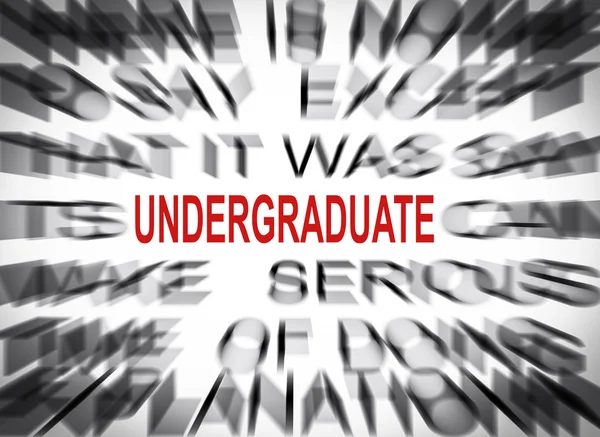 Blured text with focus on UNDERGRADUATE — Stock Photo, Image