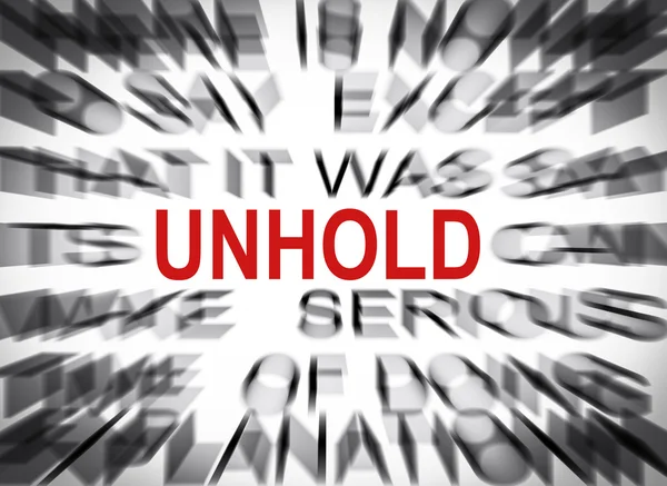 Blured text with focus on UNHOLD — Stock Photo, Image