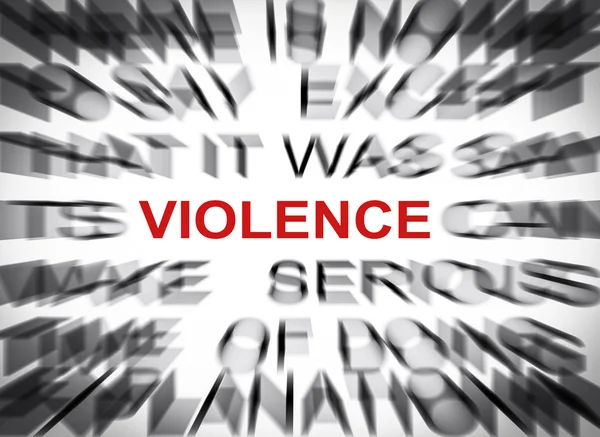 Blured text with focus on VIOLENCE — Stock Photo, Image