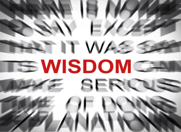 Blured text with focus on WISDOM — Stock Photo, Image