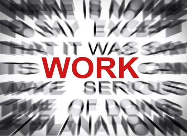 Blured text with focus on WORK — Stock Photo, Image