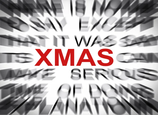 Blured text with focus on XMAS — Stock Photo, Image