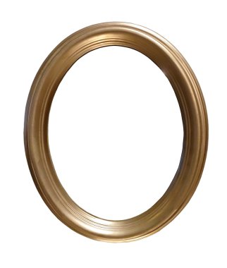 Beyaz arkaplanda izole edilmiş antika altın çerçeve