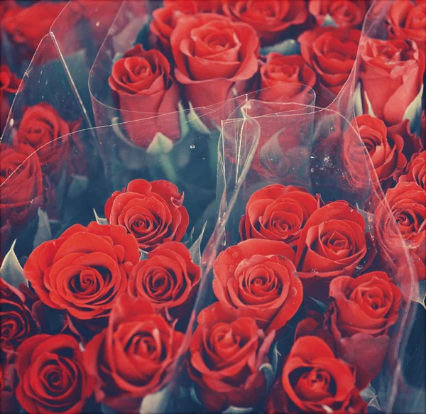 Fundo vintage de rosas em buquê — Fotografia de Stock