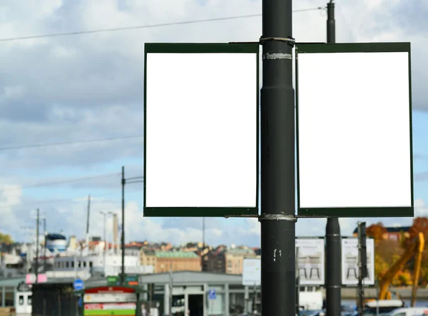 Paar van twee lege straat billboards — Stockfoto