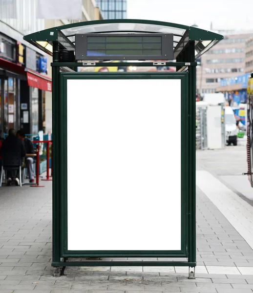 市バス駅にブランクの看板 ロイヤリティフリーのストック写真