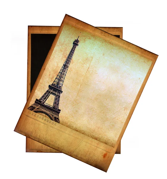 Vintage image of Eiffel tower isolated on white — Stock Photo, Image