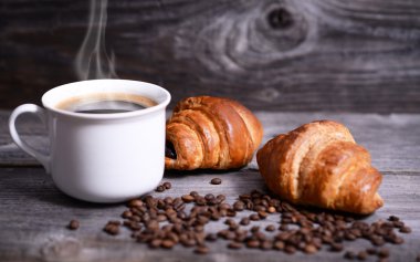 Coffee and fresh croissant