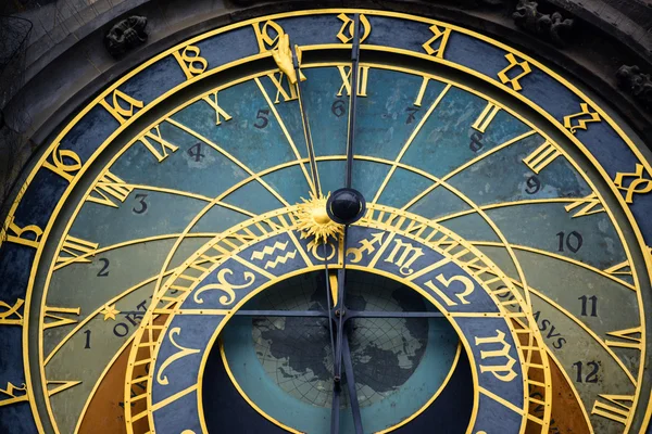 Detail van de astronomische klok in Praag — Stockfoto