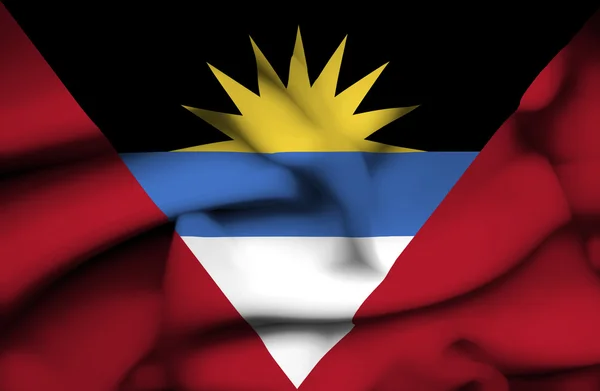 Antigua und Barbuda schwenken Flagge — Stockfoto