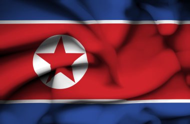 Kuzey Kore dalgalanan bayrak