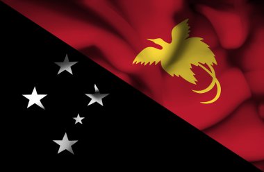 Papua Yeni Gine dalgalanan bayrak