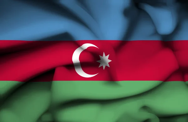 Азербайджан размахивает флагом — стоковое фото