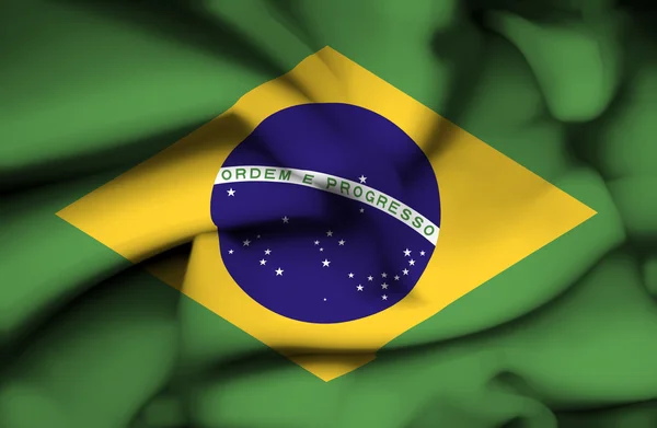 Brazil waving flag — Stock Photo, Image