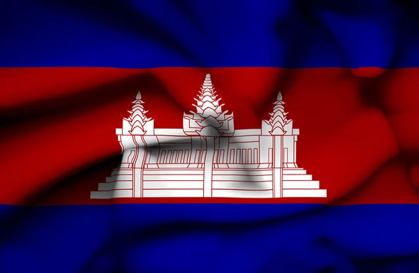 Cambodge agitant le drapeau — Photo