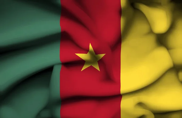 Kamerun schwenkt Flagge — Stockfoto