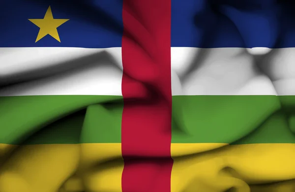 Centraal-Afrikaanse Republiek zwaaiende vlag — Stockfoto