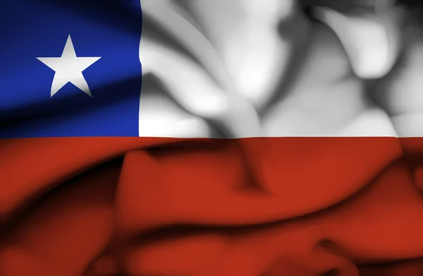 Chile viftande flagga — Stockfoto