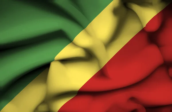 Congo Republic waving flag — Stock Photo, Image