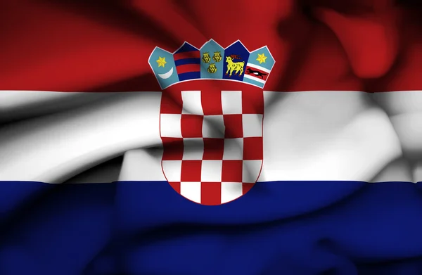 Hırvatistan dalgalanan bayrak — Stok fotoğraf