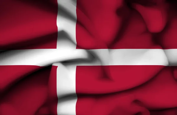 Danmark viftande flagga — Stockfoto