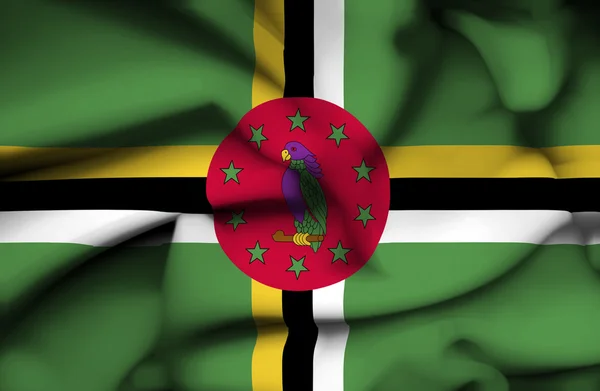 Dominica ondeando bandera —  Fotos de Stock